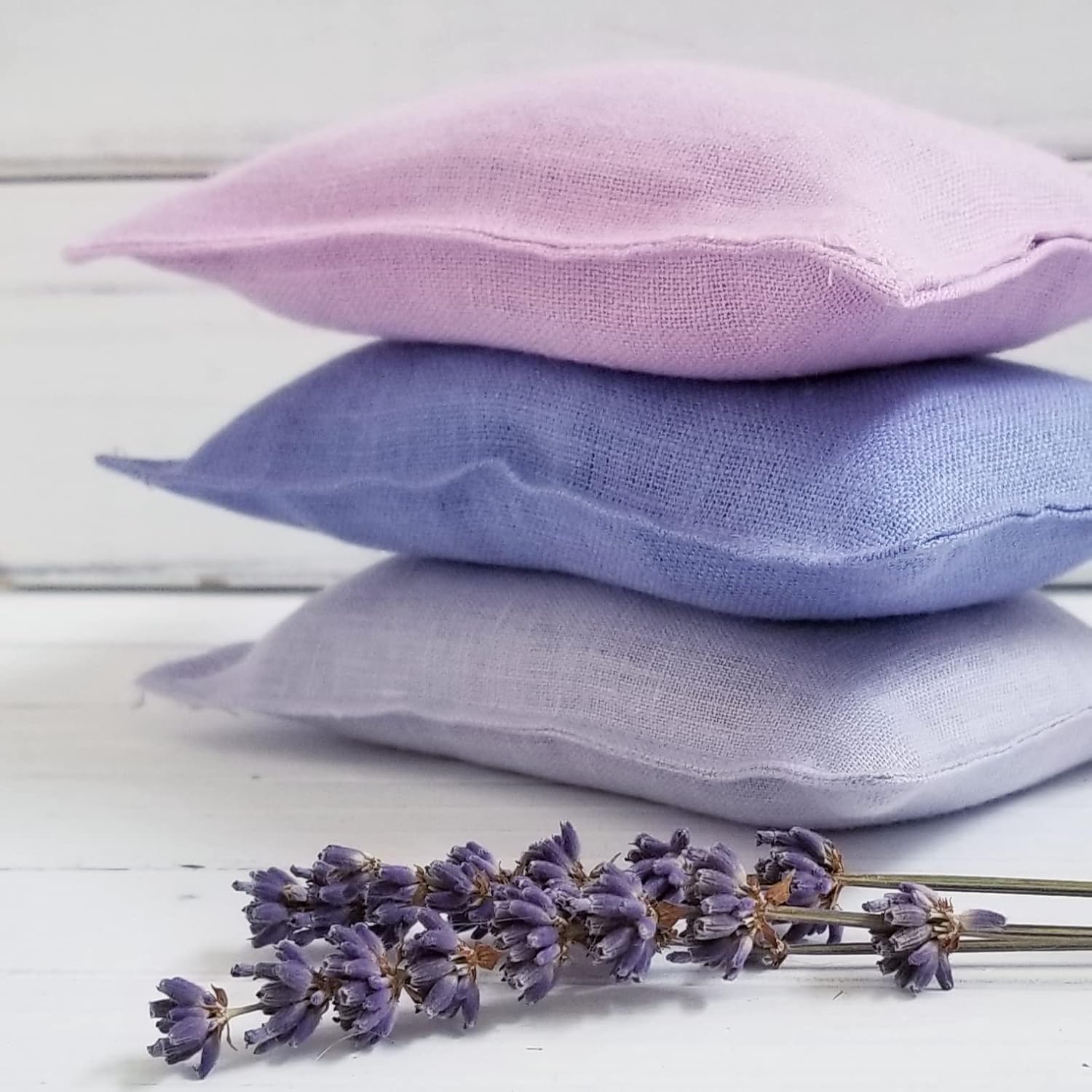 Lavender Drawer Sachets - Set of 3, Organic Linen, Aromatherapy Home Gift | Lavender Shades