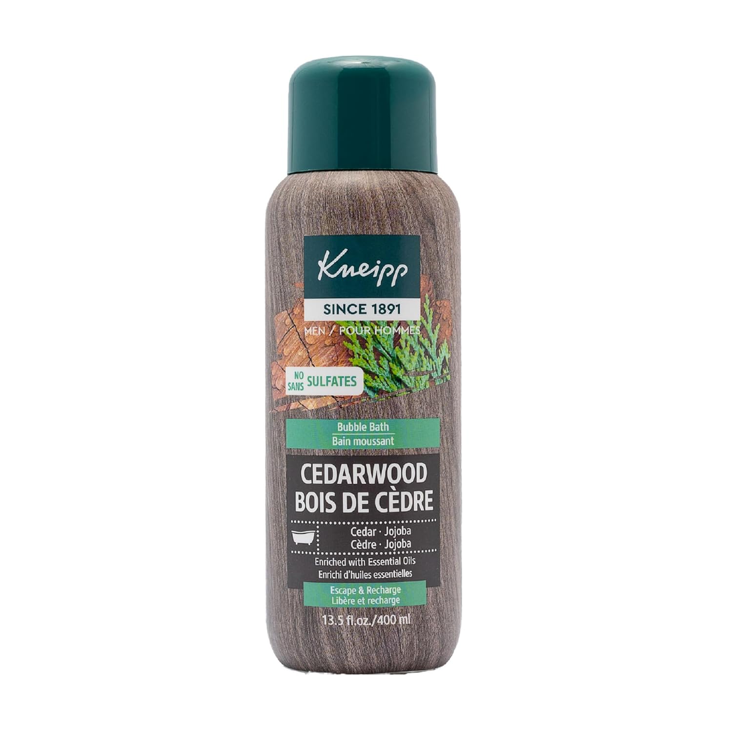 Kneipp Cedarwood Aromatherapy Bubble Bath - Good for a Luxurious Self-Care Experience - for Men Only - Vegan - Sulfate Free - 13.5 fl oz - Up to Eight Baths