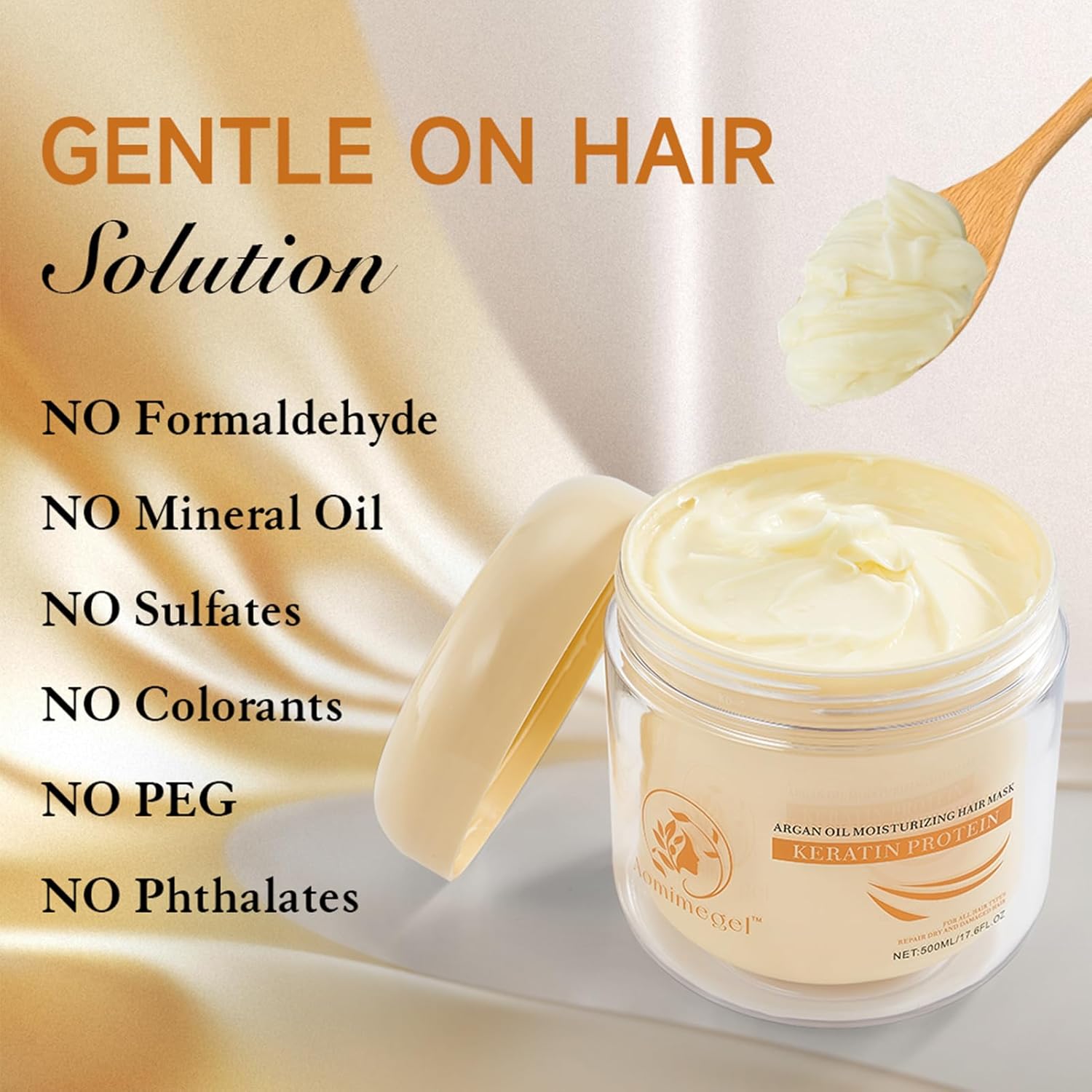 Collagen Hair Mask,Deep Repair Conditioning Argan Oil Hair Mask for Damaged Hair Treatment, Deep Conditioner Hydrating Hair Masque for All Hair Types 16.9 oz 500ml