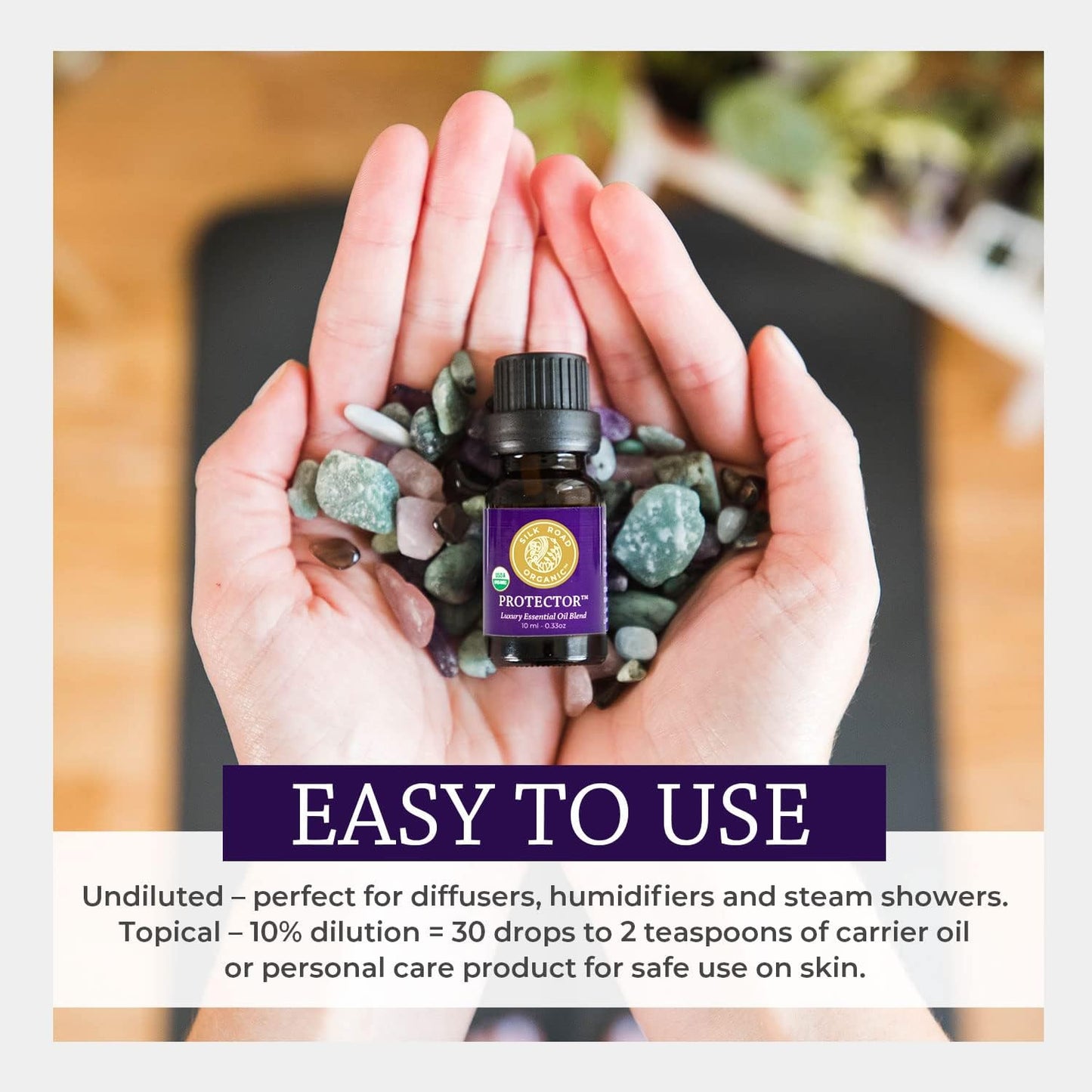 Silk Road Organic Protector - Thieves Essential Oil Purifying Immunity Blend, 100% Pure USDA Certified Clove Bud, Lemon, Cinnamon Bark, Rosemary, Eucalyptus - 10 ml Dropper