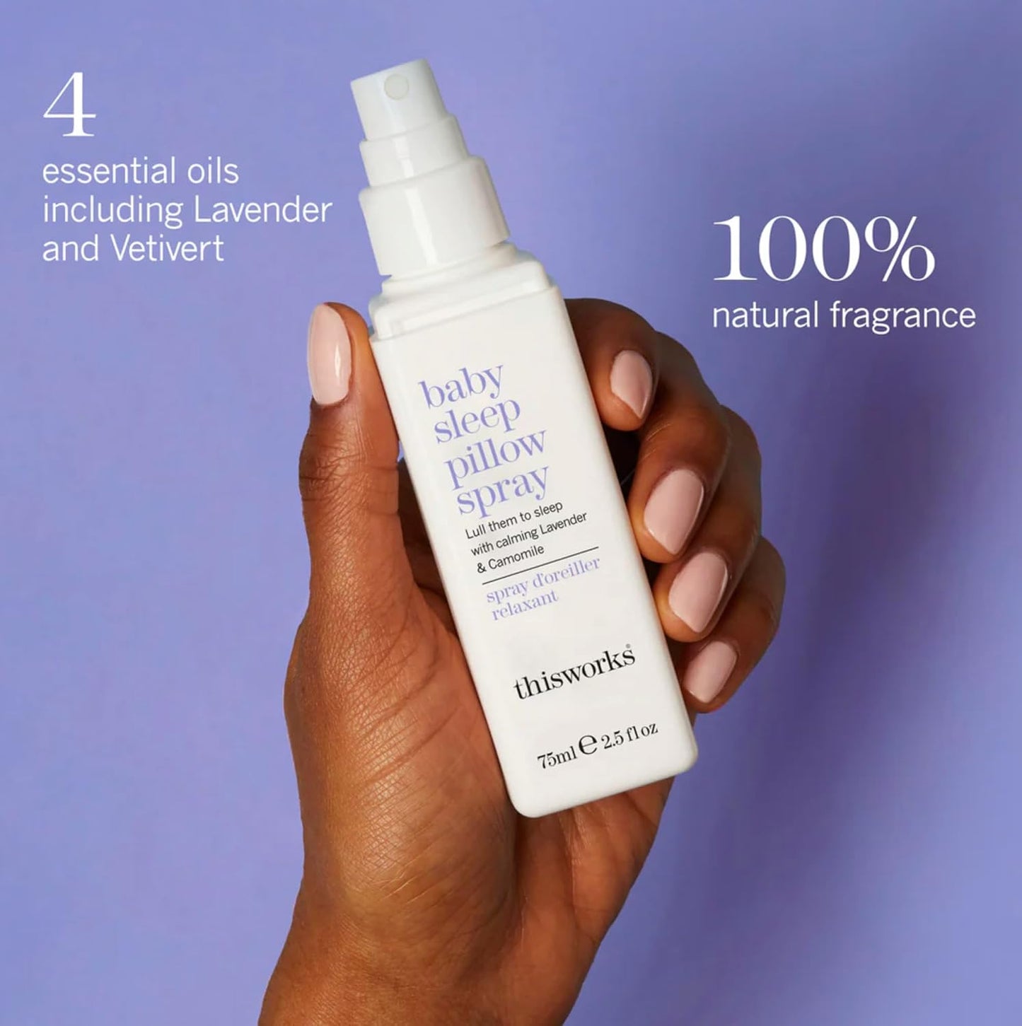 Thisworks Baby Sleep Pillow Spray: Ultra-Gentle to Lull Your Baby to Sleep, Calming Lavendar & Camomile, 75ml | 2.5 fl oz; 6+ Months