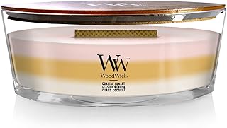 WoodWick Island Getaway Trilogy Gifts for Women and Men, 16 oz Ellipse Trilogy Candle with Crackling Wick