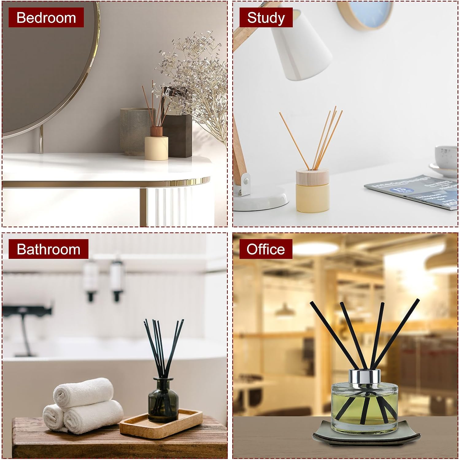 HARFINGTON 200ml/6.8oz Empty Glass Diffuser Bottle 3.2" x 3.3" Refillable Fragrance Accessories Aromatherapy Jar Container for Replacement Reed Diffuser DIY Home Bathroom Transparent