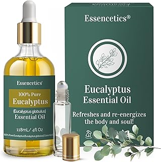 Eucalyptus Essential Oil for Diffuser 4oz - 100% Natural - Therapeutic Grade Organic Eucalyptus Oil for Skin, Humidifier, Hair, Sauna & Aromatherapy