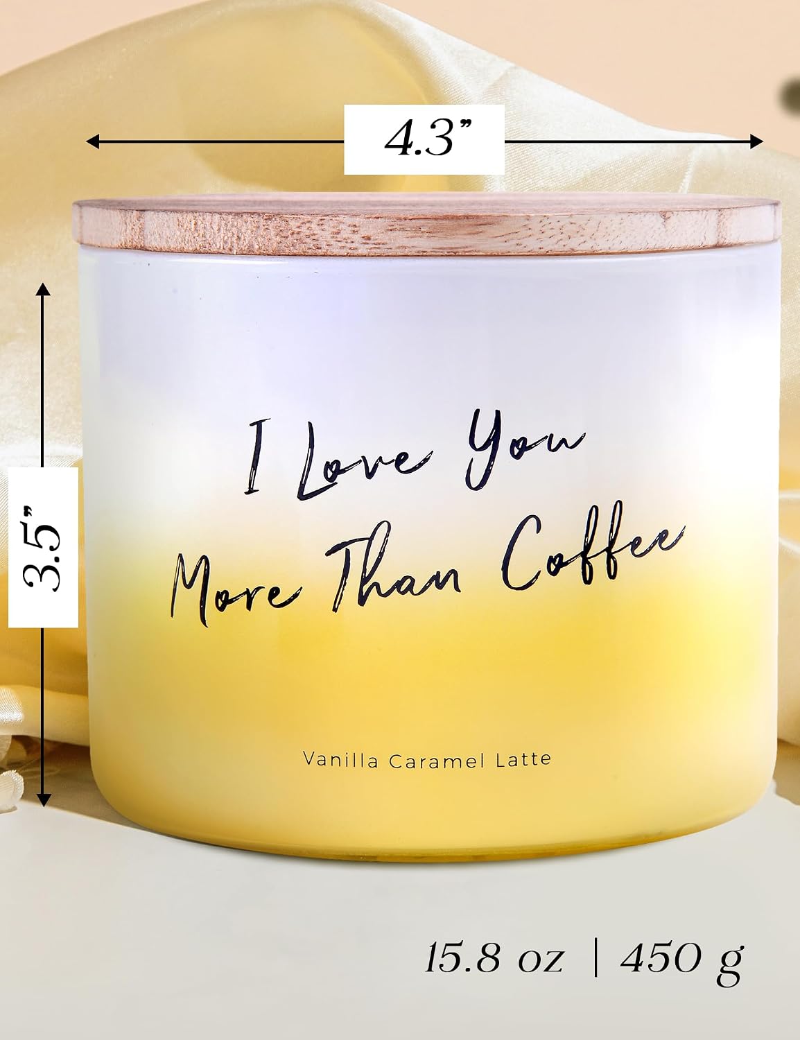 Vanilla Caramel Latte Scented Soy Candle | Large 3-Wick Vanilla Candle for Home, 15.8 oz | Coffee Candles with Caramel | Candles for Women & Coffee Lover Gifts | Long-Lasting Clean Burn