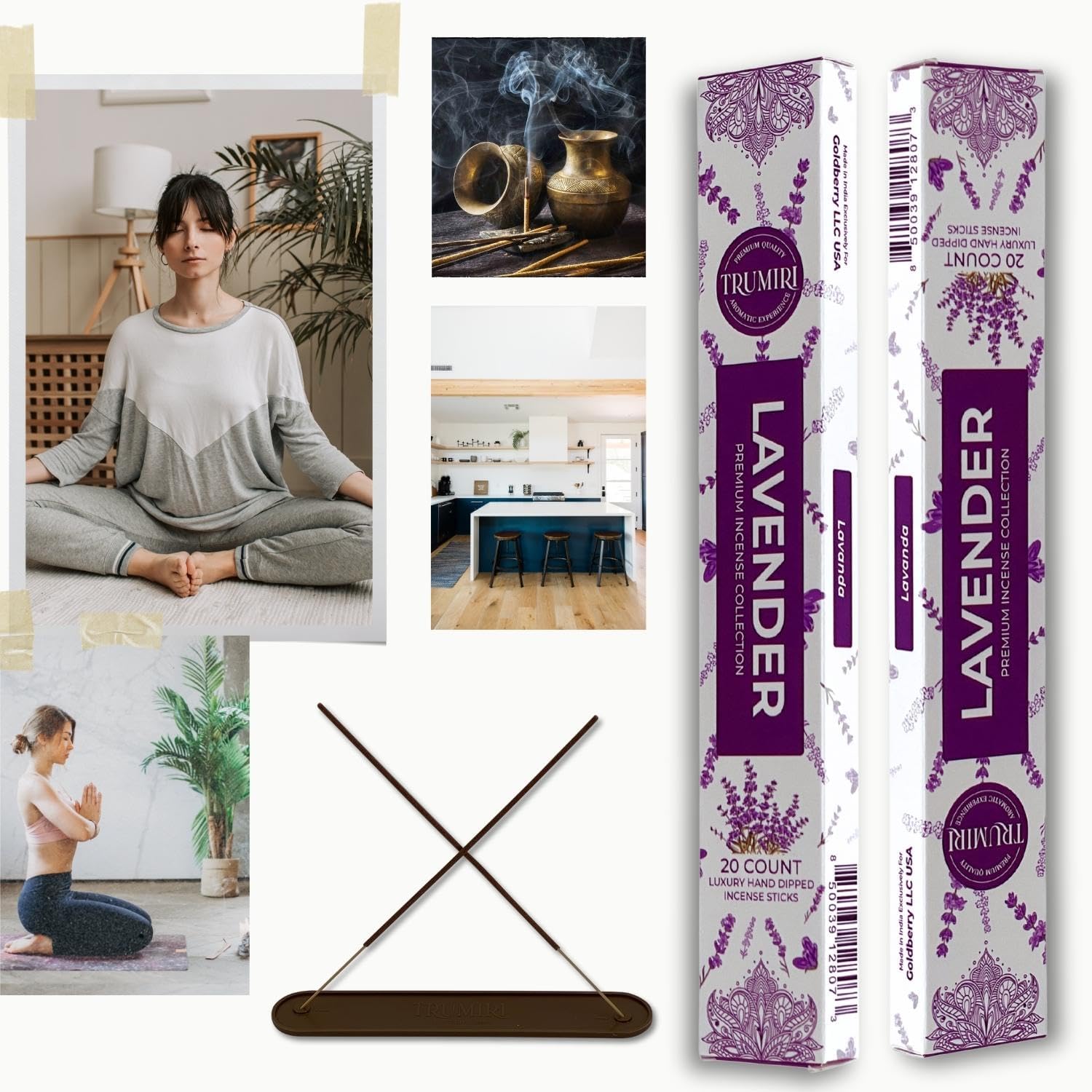 TRUMIRI Trumiri Incense Sticks - Total 40 Lavender Insence-Sticks - Dual Pack of 20 Insenses - Insents - Incents - Inscense - Incence - Incienso - All Natural Incense Sticks