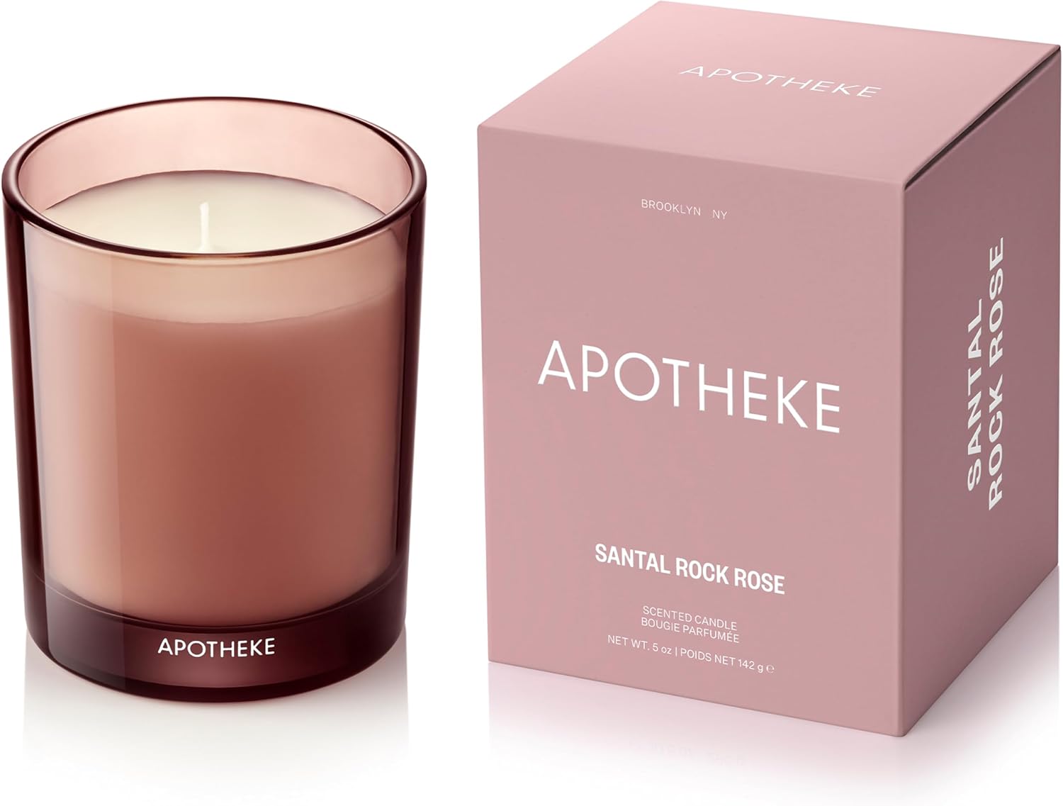 Apotheke Luxury Scented Candles for Home, Santal Rock Rose - Petite Aromatherapy Jar Candle with Soy Wax Blend