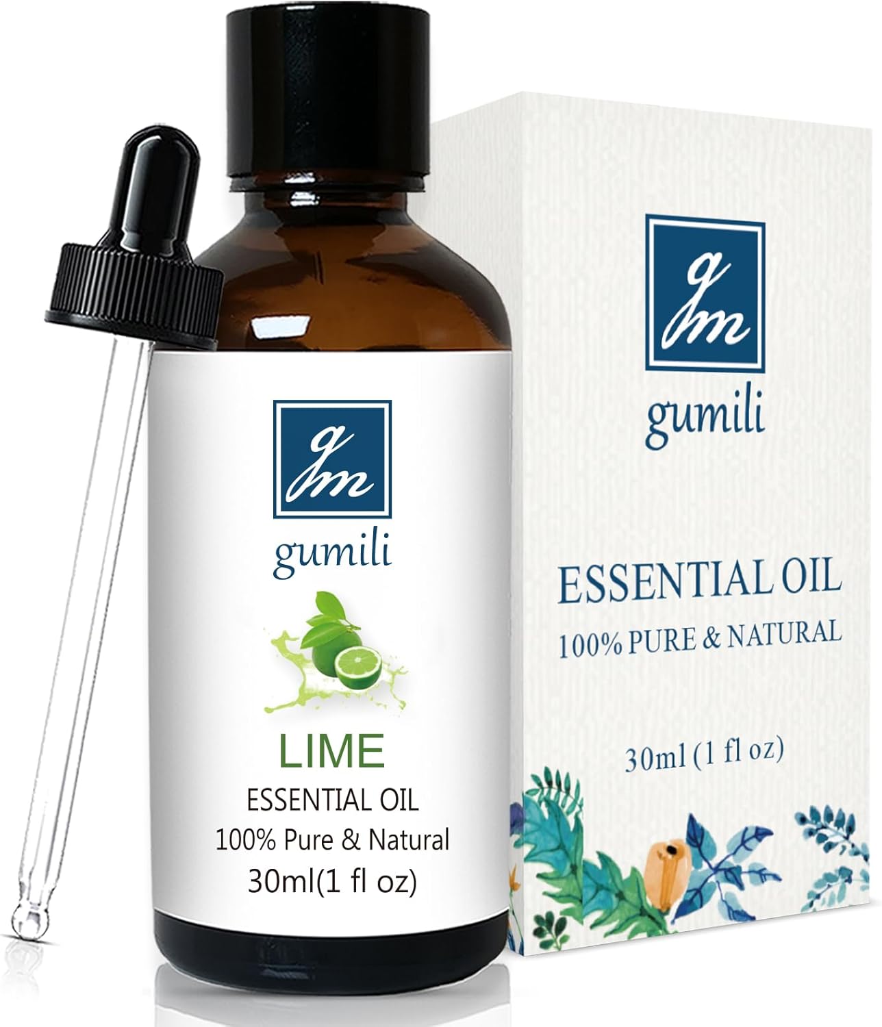 GM Gumili Lime Essential Oil 1 oz, 100% Pure & Undiluted Lime Oil for Diffuser, Skin & DIY, Natural Citrus Oils