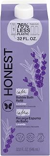 The Honest Company Foaming Bubble Bath Refill, Lavender Calm Scent, Tear-Free, Hypoallergenic, Naturally Derived, Gentle for Baby, 32 fl oz