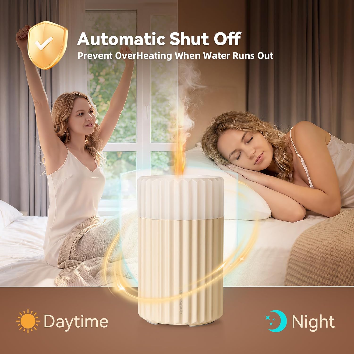 Essential Oil Diffuser, Flameless Candle Diffuser with Auto Off Function Cool Mist Humidifier 3 Levels Light for Office Room Decor Outdoors Camping 100ml