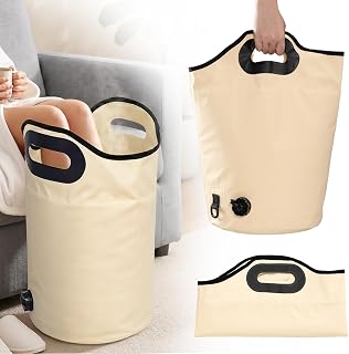 Collapsible Foot Bath Bag, Portable Foot Basin for Soaking, Folding Feet Spa Tub with Sturdy Handles & Small Drainage Hole, Multifunctional Feet Bucket for Travel Camping Outdoor Washing Fishing