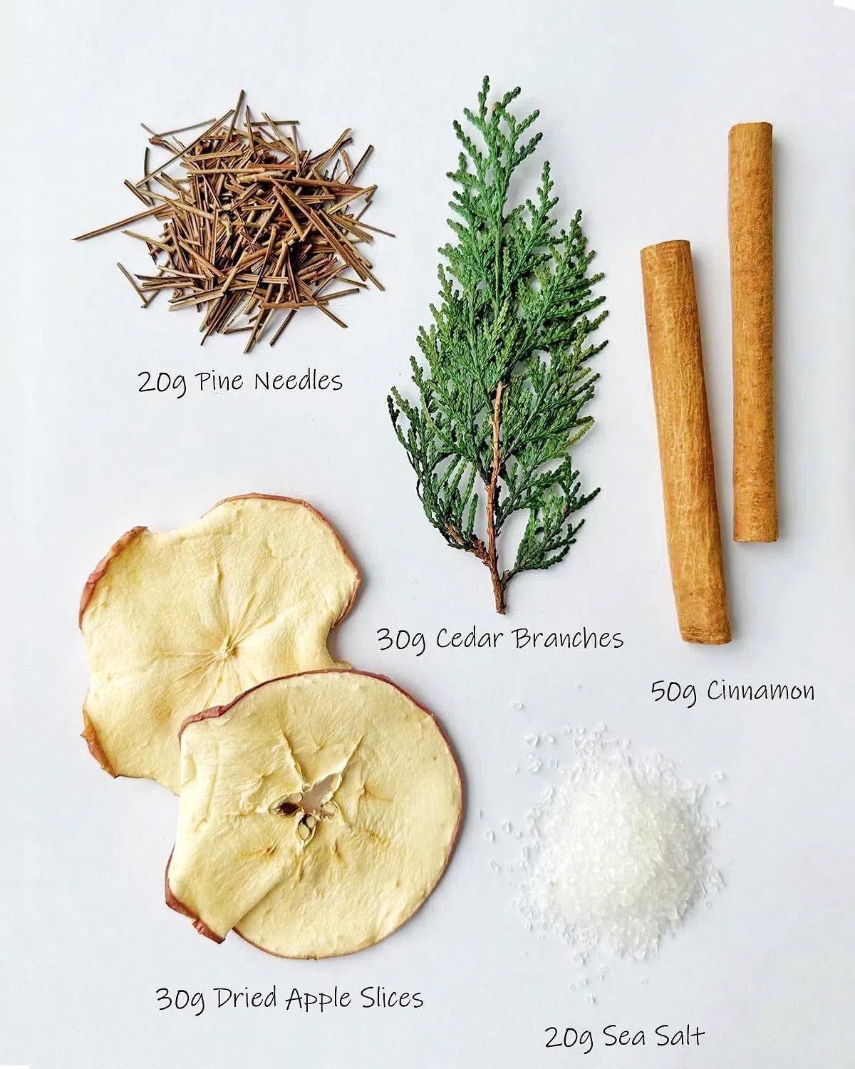 Simmer Pot Potpourri, Farmhouse Stovetop Potpourri with Apple, Cedar Stems, Pine Needles and Salt, Simmering Potpourris for Home Fragrance, Odor Removal, Holiday, Relaxing, Housewarming Gift