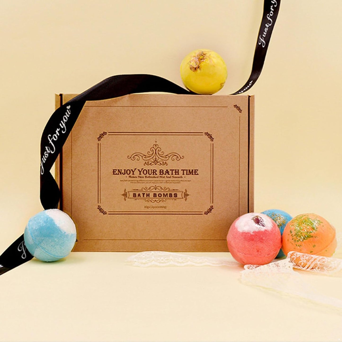 Aislor Handmade Bath Bombs Gift Set with Shea and Cocoa Butter for Moisturizing Dry Skin 6 Pieces/Box One Size