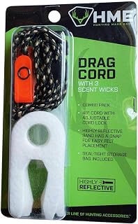 HME Big Dipper Scent Wicks with Drag Cord | Easy-to-Use Highly-Effective Combo of 3 Scent Wicks, 48" Cord with Adjustable Loop & Reflective Attachment, and Resealable Storage Bag