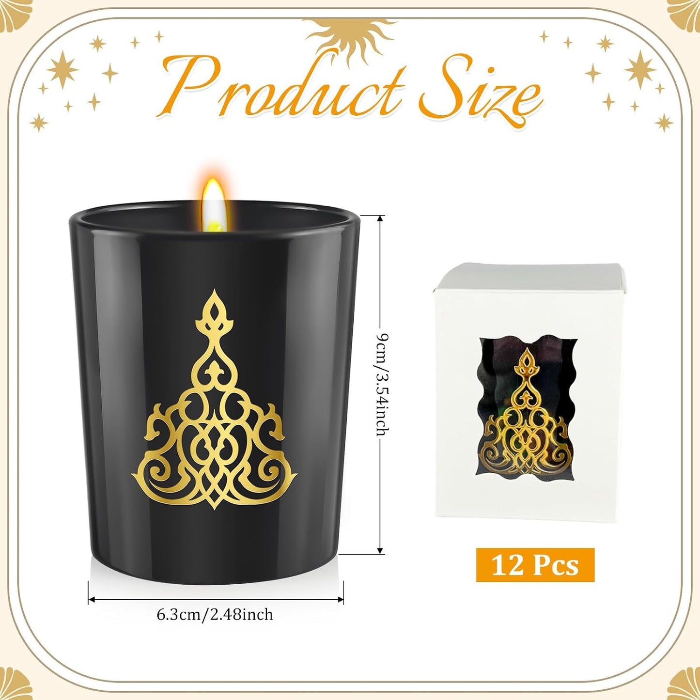 Cinrobiye 12 Pcs Ramadan Mubarak Scented Candles, Lavender Soy Wax Eid Al Fitr Candle Set for Islamic Table Centerpiece, Party Favor, Wedding, Mother’s Day, Home Decor, Ramadan & Eid Gifts