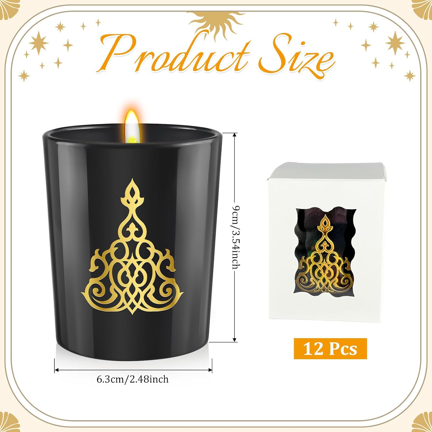 Cinrobiye 12 Pcs Ramadan Mubarak Scented Candles, Lavender Soy Wax Eid Al Fitr Candle Set for Islamic Table Centerpiece, Party Favor, Wedding, Mother’s Day, Home Decor, Ramadan & Eid Gifts