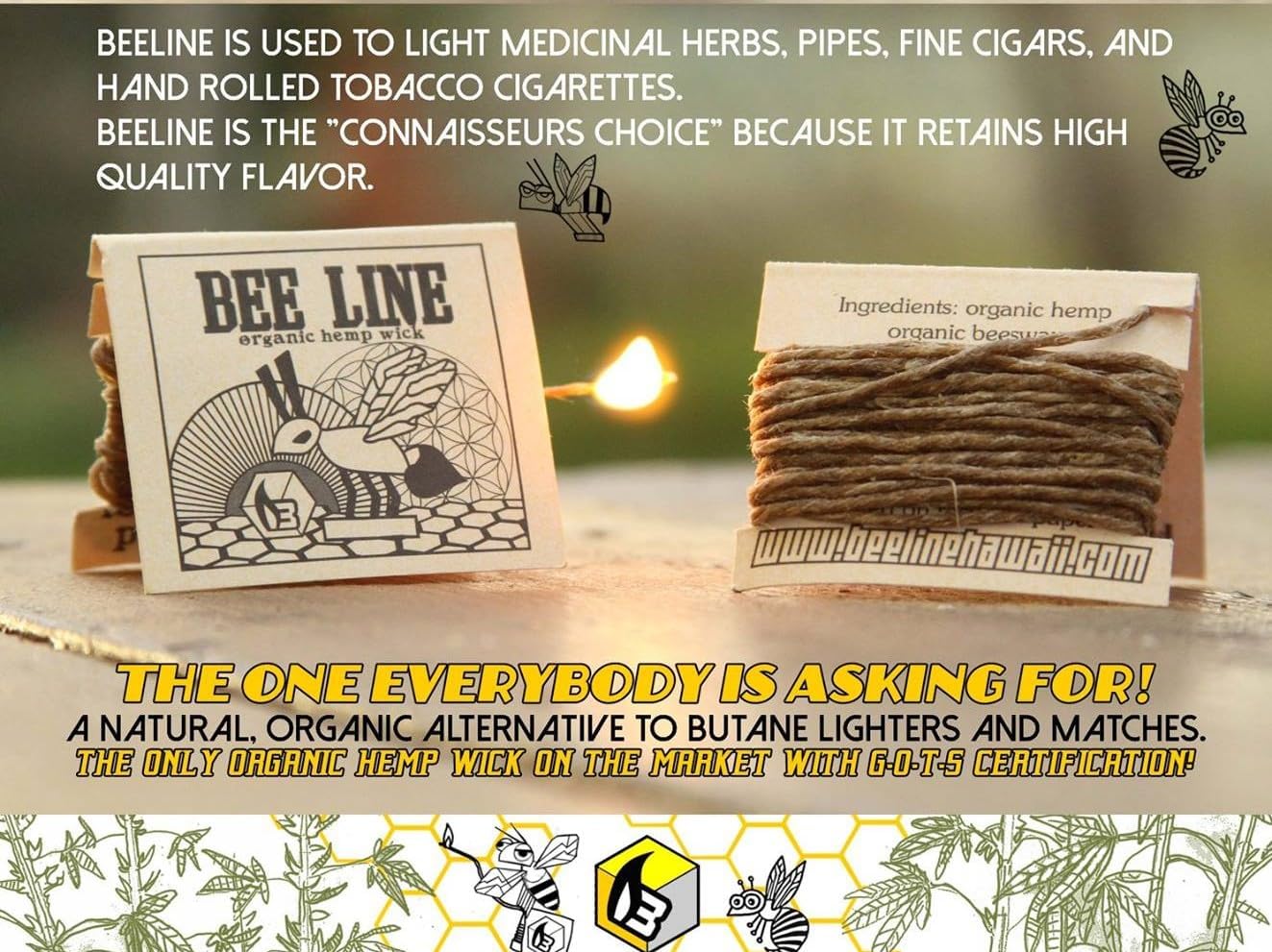 Bee Line Organic Hemp Wick (Set of 3)