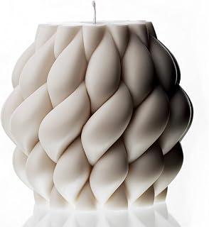 LAWA Knot Ball Candle - Large Beautiful Handmade Pillar Scented Soy Wax Elegant Bubble Aesthetic Candle Housewarming Gift Home Room Shelf Decor Idea White