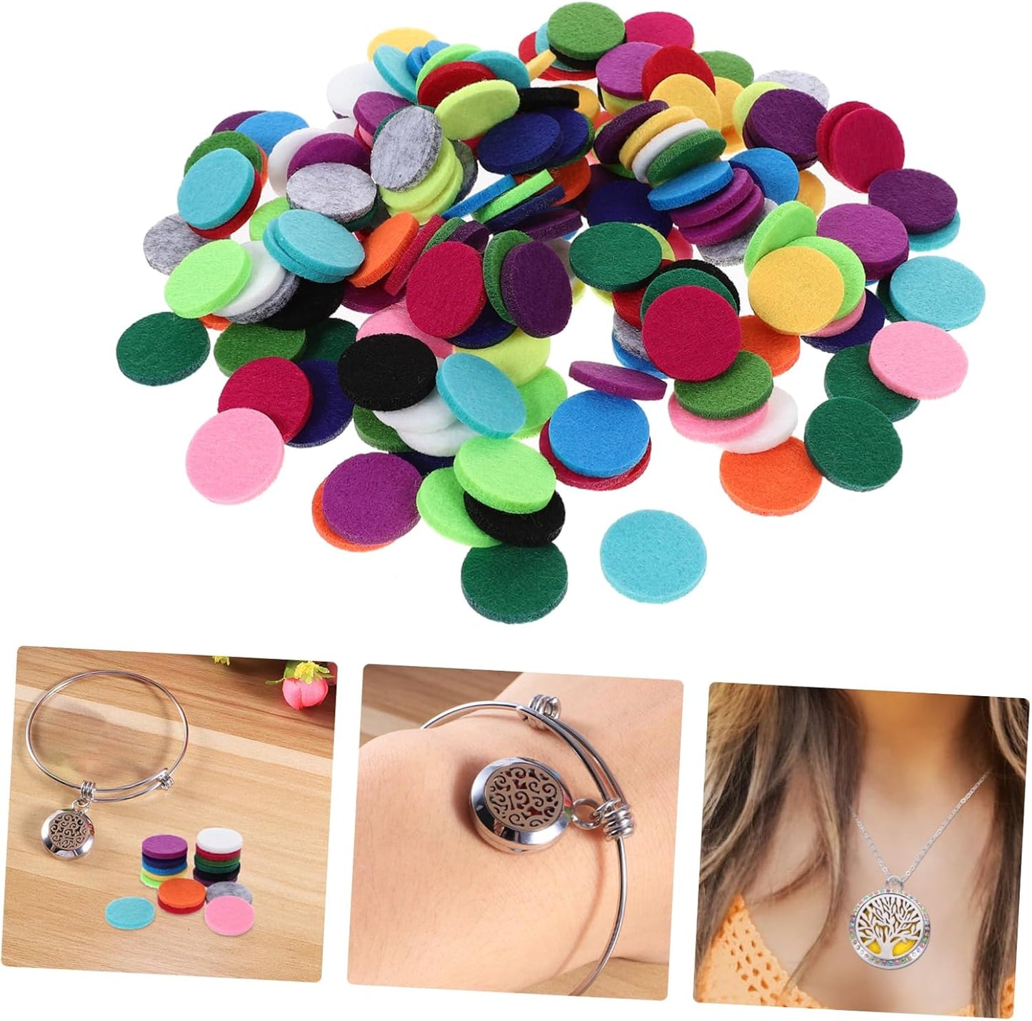 170PCS Replacement Aroma Pads for Essential Oil Diffuser Small Fiber Aroma Locket Refills for 30MM Pendant Household Aromatherapy Accessories