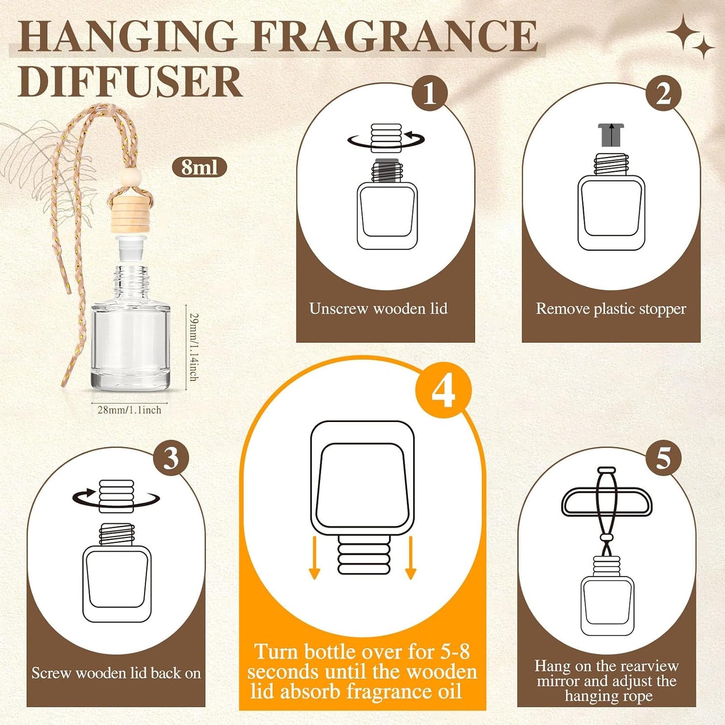 AROIC 24 Pack Car Air Freshener Diffuser, Long Lasting Hanging Fragrance Fresheners Set, Essential Oil Diffuser Scents Accessories, Cute Car Interior for Women & Men