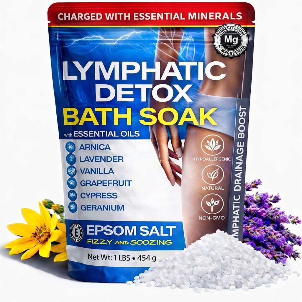 Bruizex Arnica Montana Bath Salts, Epsom Salt Bath Soak for Lymphatic Drainage & Body Detox, Magnesium Bath soak with Essential Oils, Bath Salts for Pain Relief, Swelling & Post Surgery -1 Lb