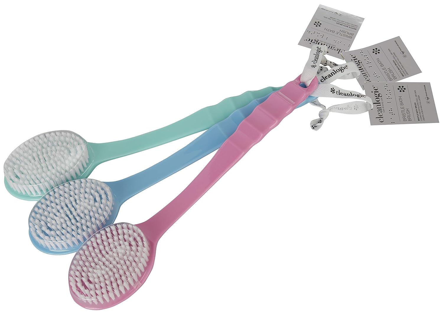 Clean Logic Bristle Bath Brush, Pink