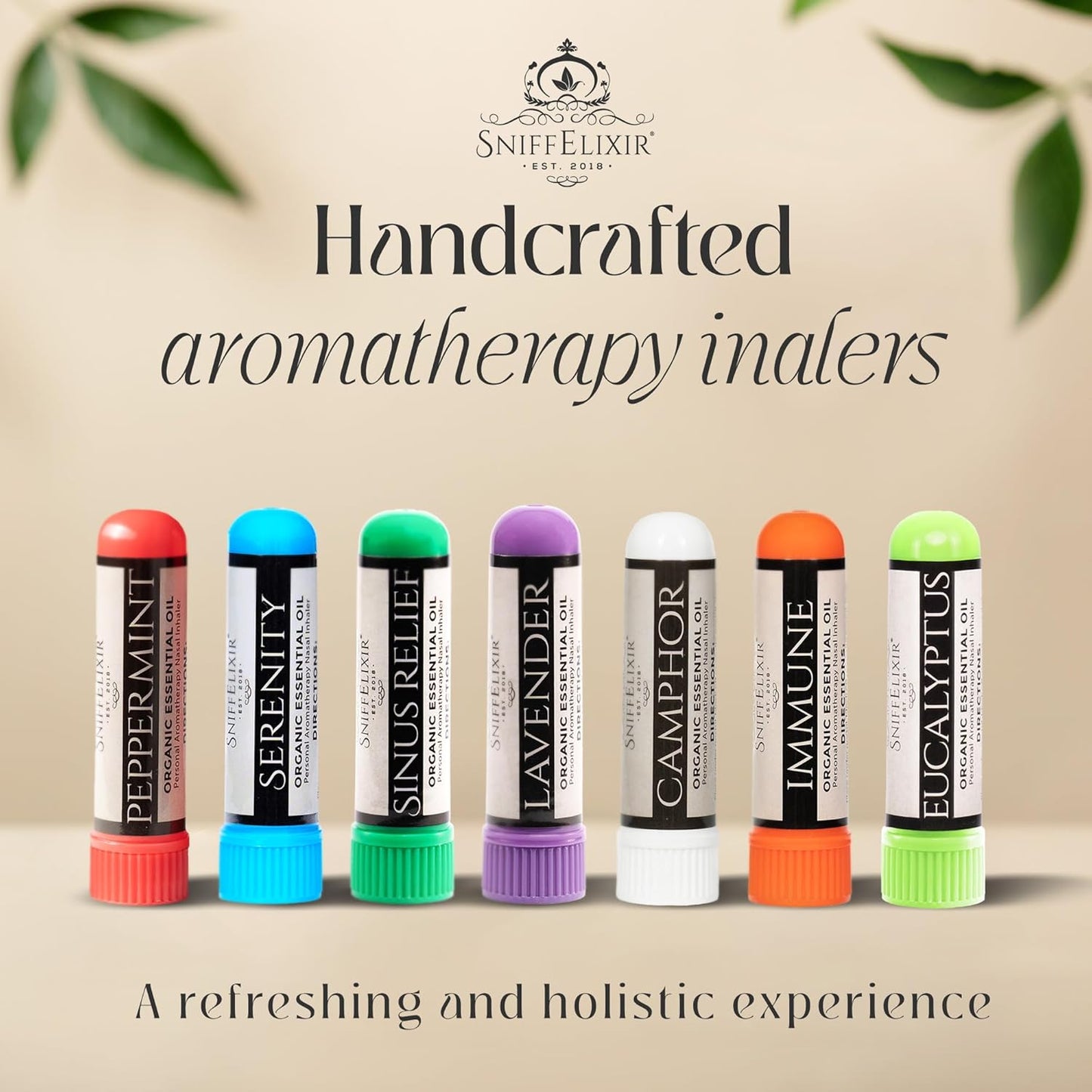 Serenity Stress Relief Aromatherapy Nasal Stick Vapor Inhaler for Calm, Self Care, USA Made with Organic Citrus Essential Oils, Stress Reliever Gift