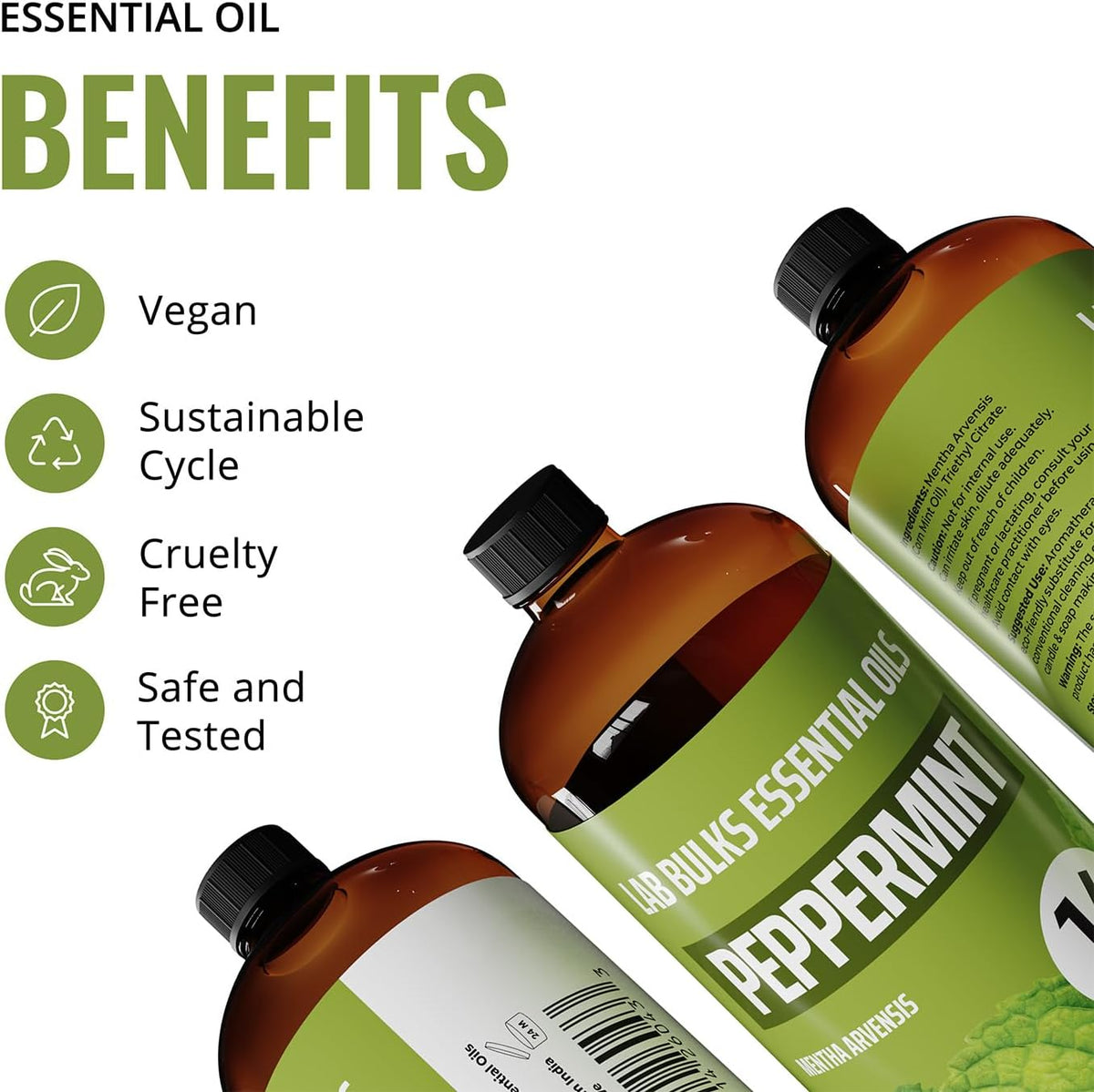 Lab Bulks Essential Oil Peppermint 16 oz Essential Oil