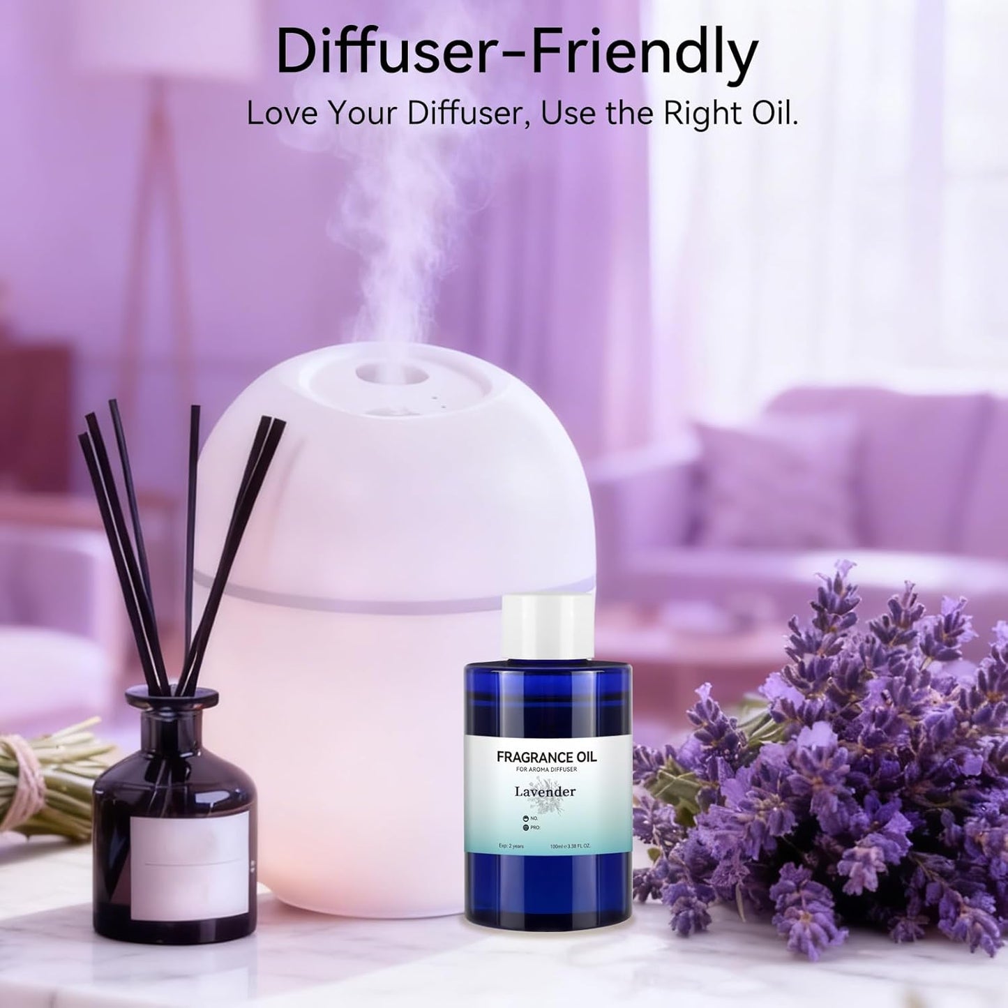 JEPEErbz Lavender Essential Oil Pure for Diffuser (100ml / 3.4oz), Natural, Long-Lasting, Luxury & Sophisticated Scent, Ideal for Hotel Inspired Spaces