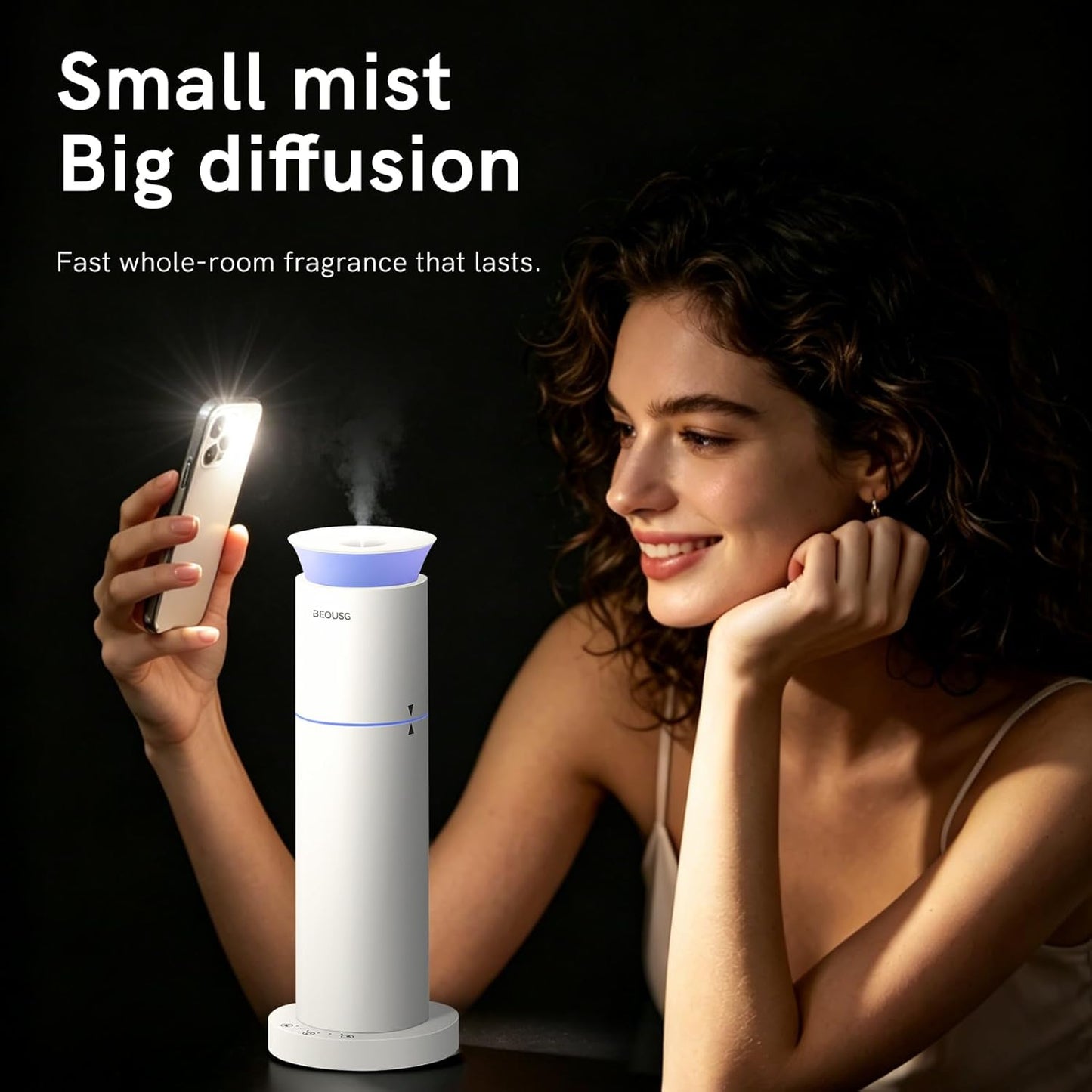 Waterless Essential Oil Diffuser for Home,Scent Diffusers with 3 Timer Settings, 3 Mist Levels for Spas Room Studio Office