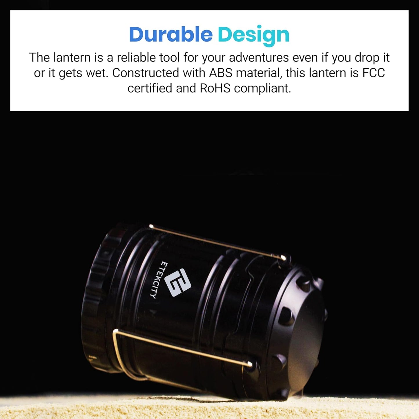 Etekcity Camping Lanterns for Power Outages 4 Pack, Flashlight for Camping Essentials, Survival Kit and Gear, Hurricane Preparedness Items, Emergency Led Battery Operated Lights, Black