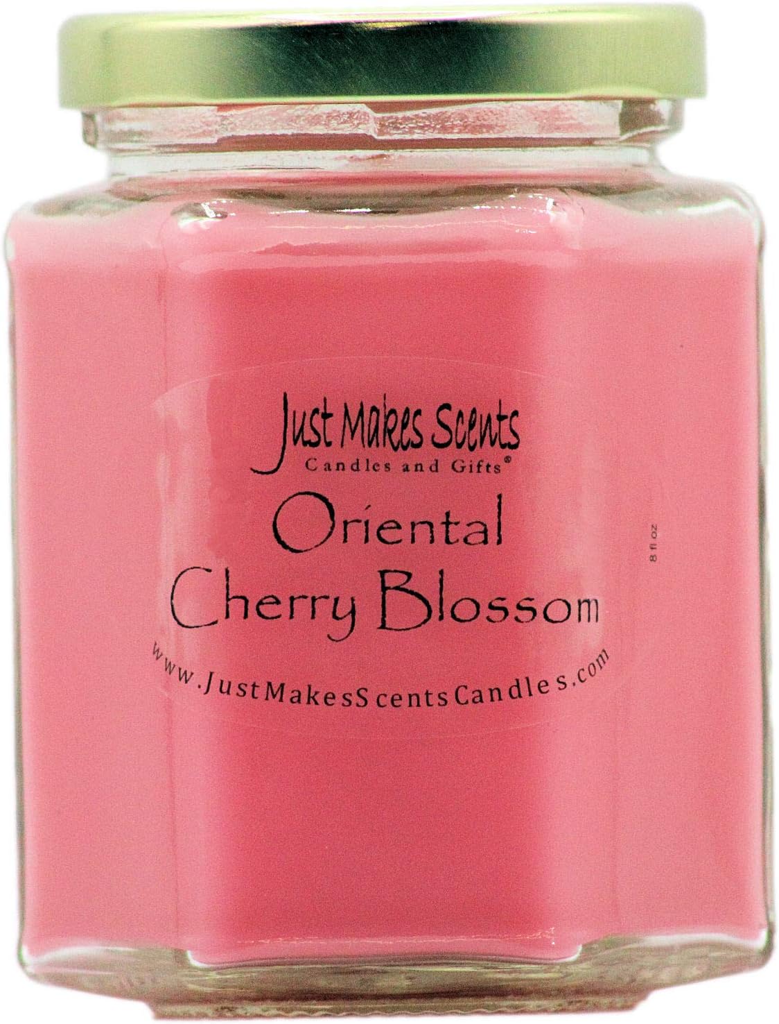 Oriental Cherry Blossom Scented Blended Soy Candle by Just Makes Scents