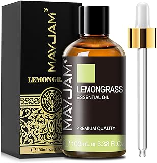 Lemongrass Essential Oil, 3.38fl.oz, MAYJAM Premium Essential Oils with Glass Dropper, Lemongrass Oil for Diffuser, Aromatherapy