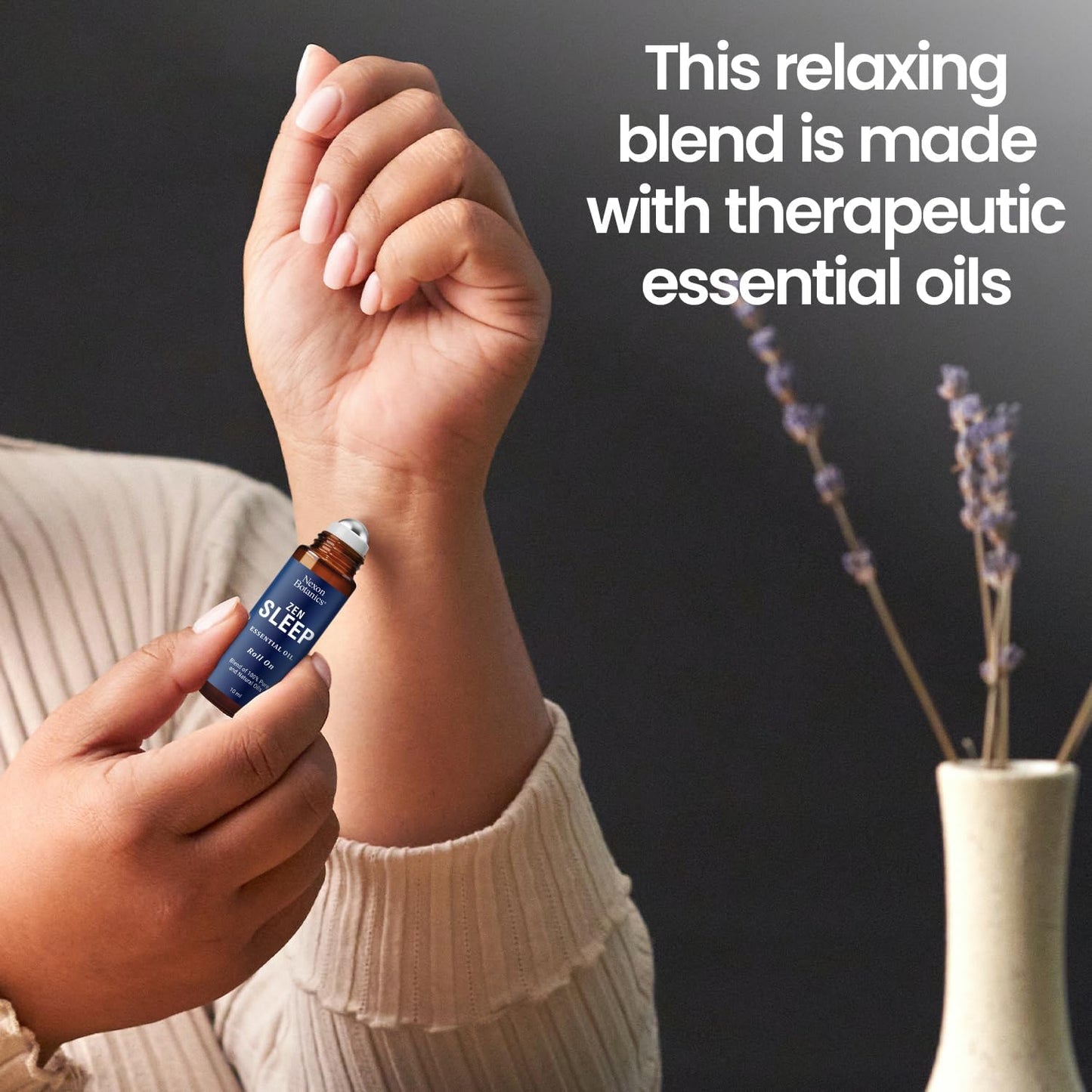 Zen Sleep Essential Oil Roll-On 10 ml - Calming Blend for Serenity & Deep Sleep with Lavender, Rosemary - Easy-to-Use Roller Ball - Nexon Botanics
