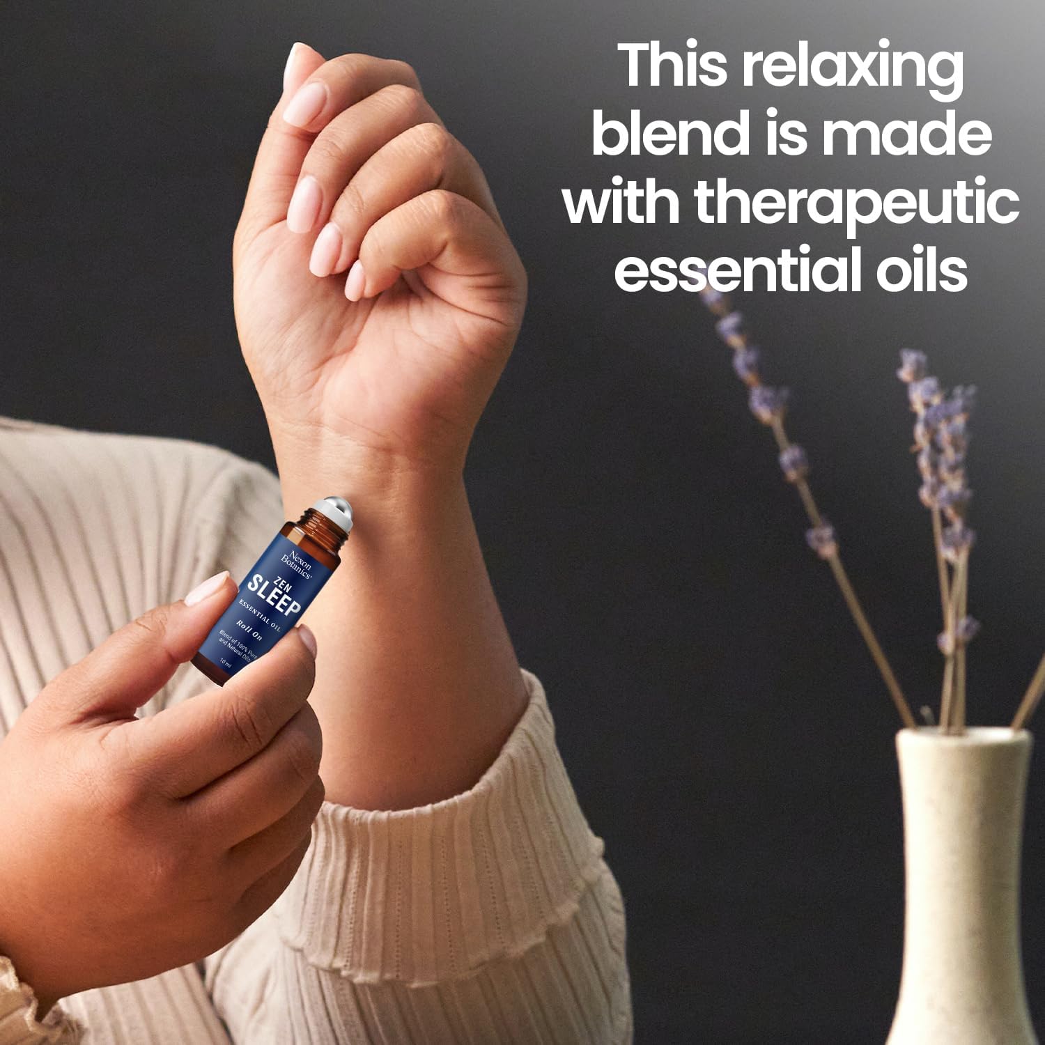 Zen Sleep Essential Oil Roll-On 10 ml - Calming Blend for Serenity & Deep Sleep with Lavender, Rosemary - Easy-to-Use Roller Ball - Nexon Botanics