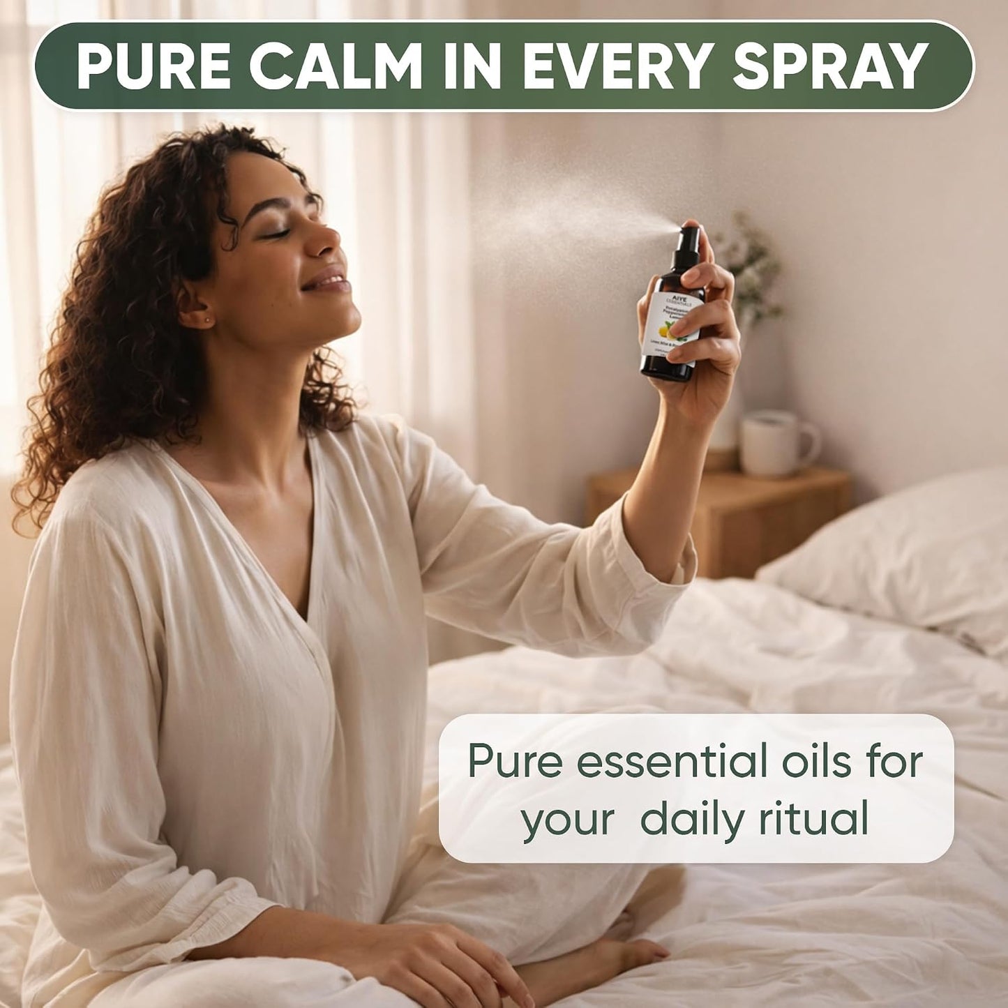 AIYE Essentials Eucalyptus, Peppermint and Lemon Aromatherapy Mist, 100% Pure Essential Oils, Linen & Room Spray Non-Toxic 2 fl oz, (60 ml)