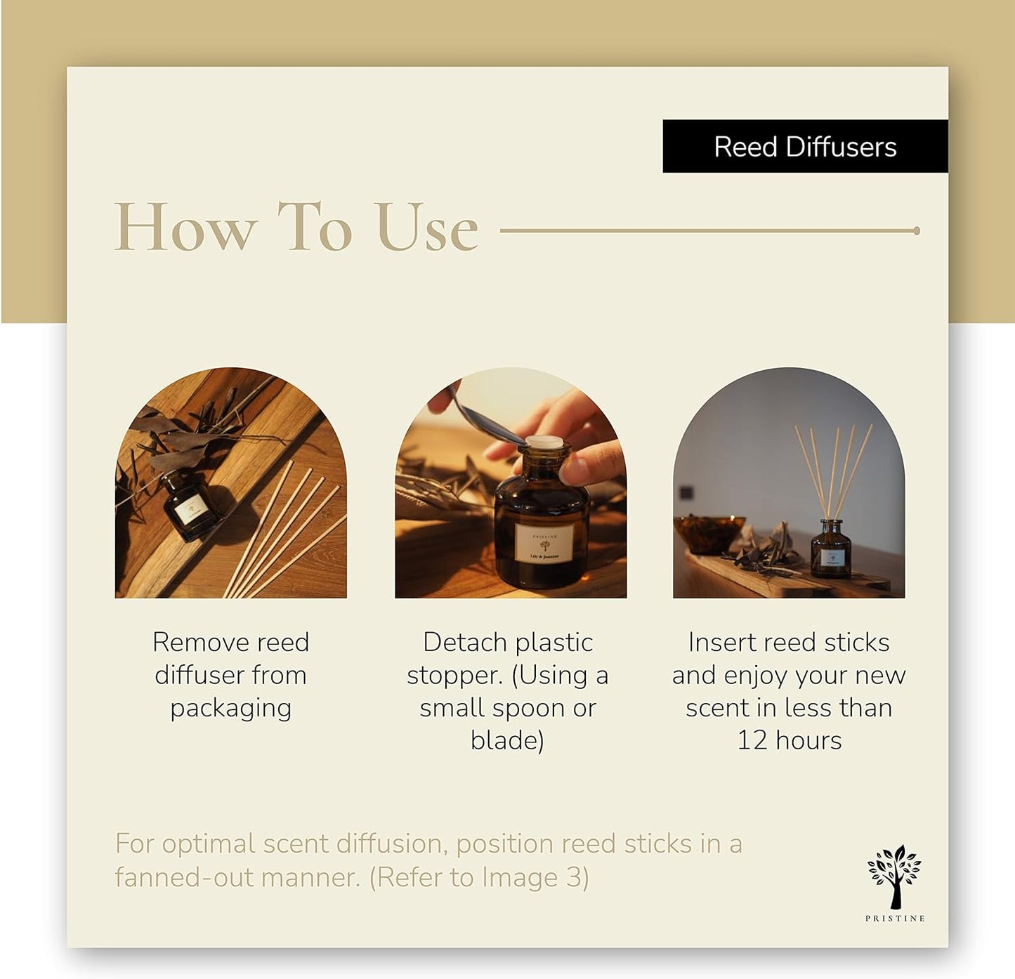 PRISTINE Lemongrass Diffuser Refill with Free Reed Stick | Fresh Lemongrass & Citronella Room Fragrance Reed Diffuser, Oil & Room Diffusers with Reeds Stick | Refreshing Home Fragrance Scent Diffuser