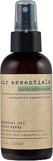 Air Essentials 4 oz Essential Oil Toilet Spray - Eliminate Bathroom & Toilet Odors with Pure Essential Oils - Air Freshener Made with Clean Plant-Derived Ingredients (Eucalyptus Mint)