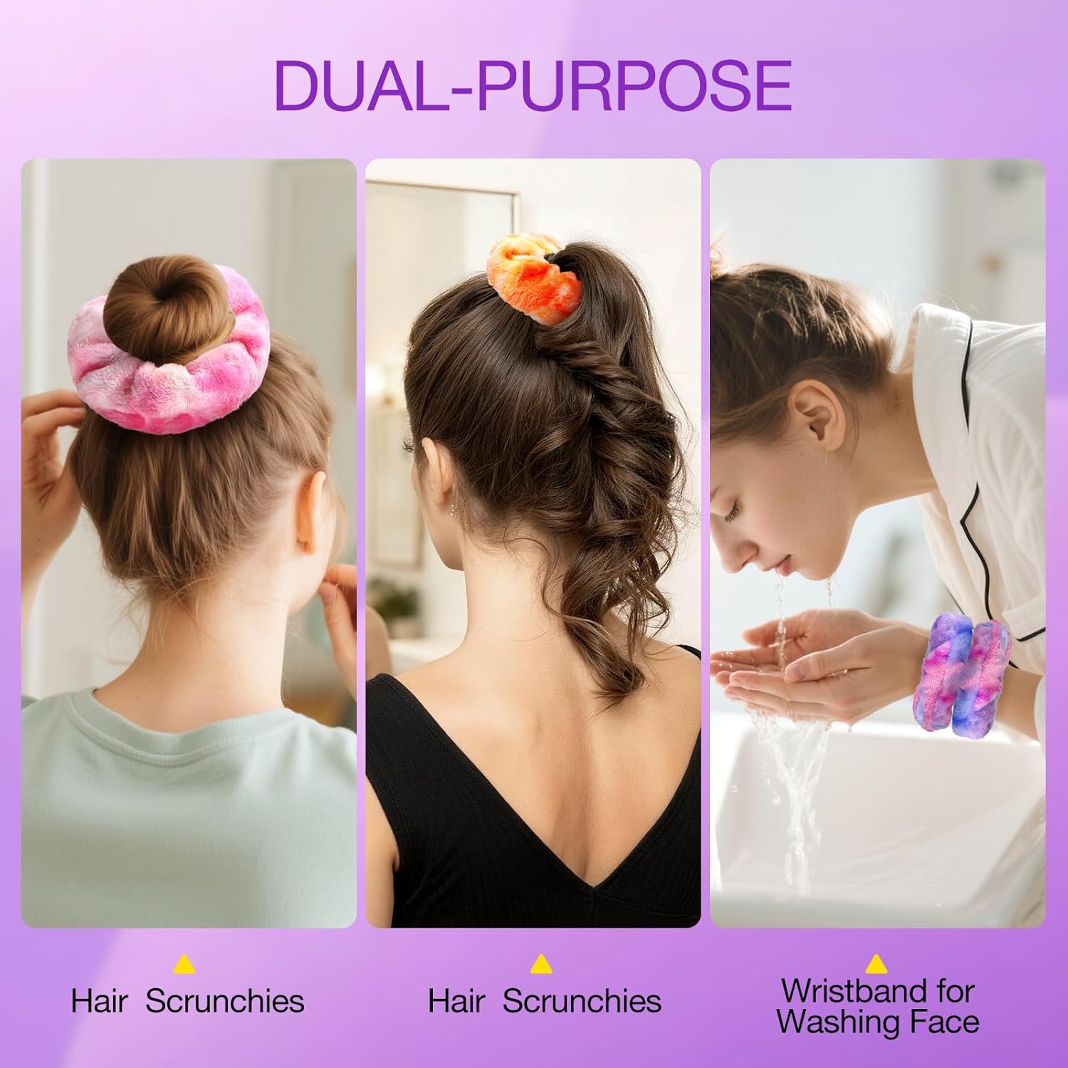 YGQQOY Stocking Stuffer for Teen Girls, Spa Headband With Hair Scrunchies for Skin Care, Headbands for Washing Face,Makeup Headband