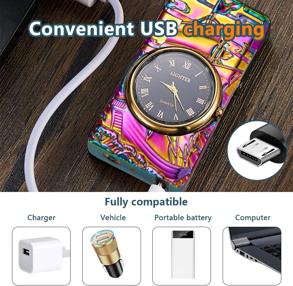 GADATOP Sail Lighter - Plasma & Arc Electric Lighter, Windproof & Fashionable, USB Rechargeable, Multi-Sail Design with Real Watch Dial LED Lighting