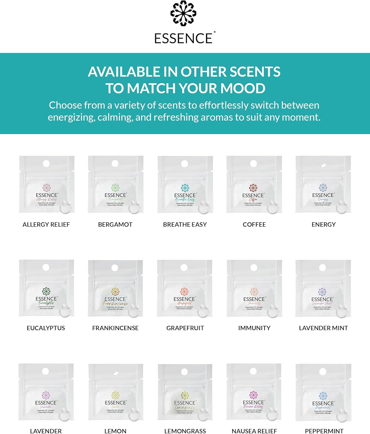 Essence Wearable Aromatherapy Nasal Diffuser – Breathe Easy Essential Oil Nose Ring – Personal Scent Clip for Travel, Work & Everyday Use – Made in USA (3 Pack)
