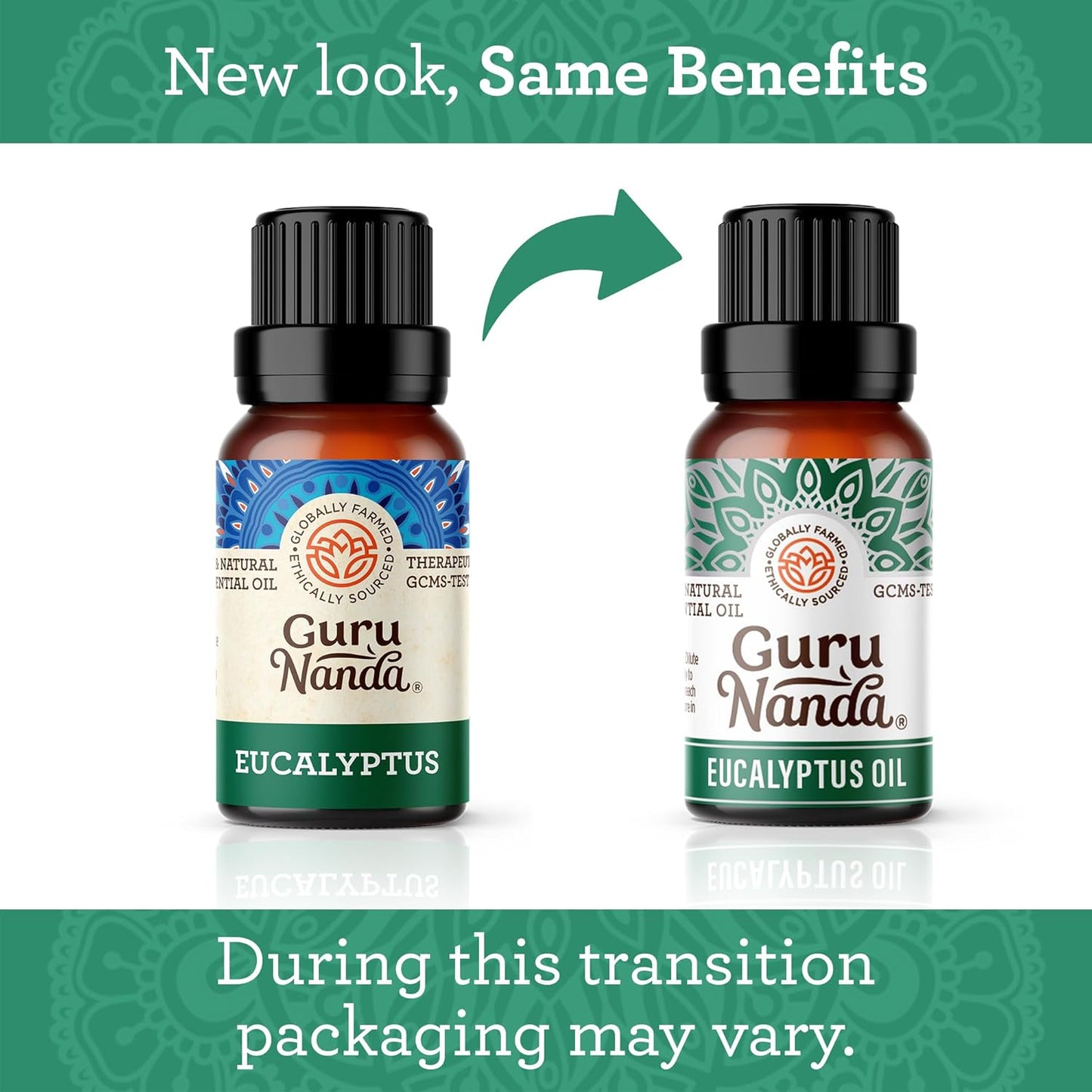 GuruNanda Eucalyptus Essential Oil -100% Pure, Natural and Undiluted Aromatherapy Oil for Diffusers - Aids in Congestion Relief - Perfect for Massages (0.5 Fl Oz) (Pack of 2)