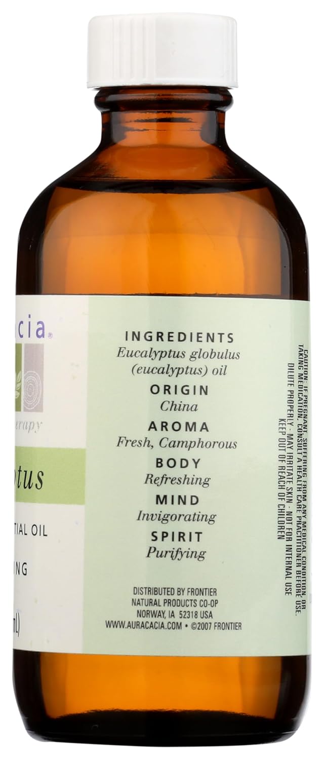 Aura Cacia 100% Pure Essential Oil, Eucalyptus, 4-Ounces