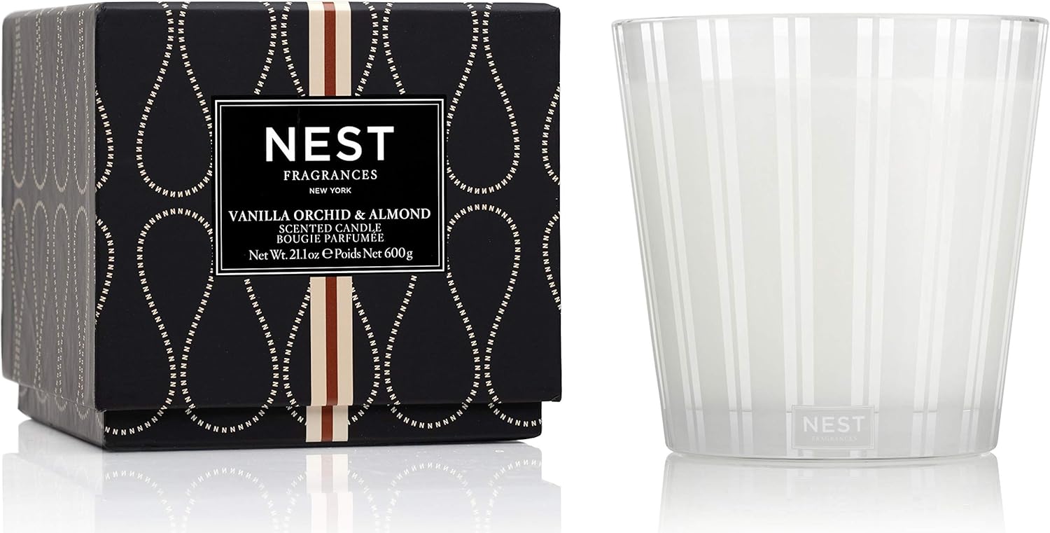 NEST Fragrances 3-Wick Candle- Vanilla Orchid & Almond , 21.2 oz