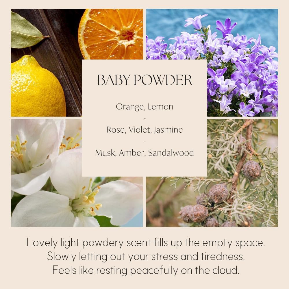 396 st. Reed Diffuser Oil Refill, Baby Powder(Also Known as Refreshing Air), 16.9oz(500ml), 10 Fiber Reed Sticks/Home Fragrance, Scented Oil Refills, Oils for Reed Diffuser, Home Décor