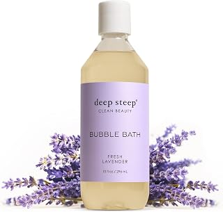 Deep Steep Bubble Bath, Fresh Lavender, 10 oz – Soothing Soak with Shea Butter, Argan Oil, Aloe Vera & Coconut Oil – Vegan, Sulfate-Free, PH-Balanced Clean Beauty