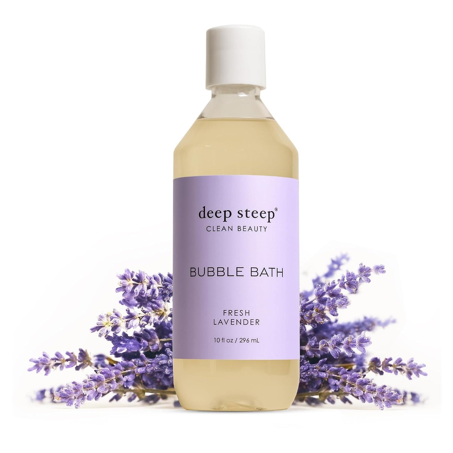 Deep Steep Bubble Bath, Fresh Lavender, 10 oz – Soothing Soak with Shea Butter, Argan Oil, Aloe Vera & Coconut Oil – Vegan, Sulfate-Free, PH-Balanced Clean Beauty