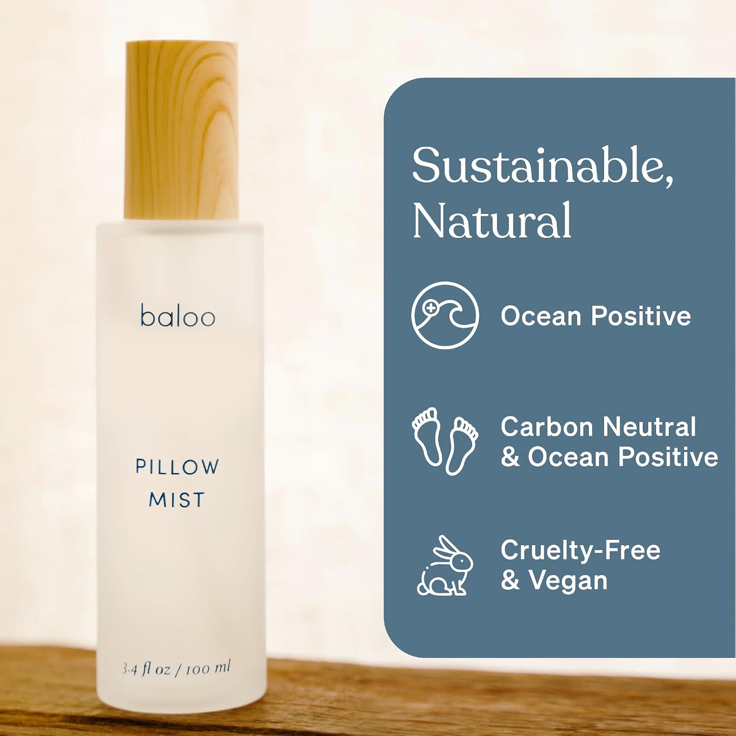 Baloo Pillow Mist | Natural & Calming Sleep Spray with Lavender, Chamomile & Lemon Essential Oils | for Pillows, Linen & Bedding | Relaxing Aromatherapy for Sleep | 100ml