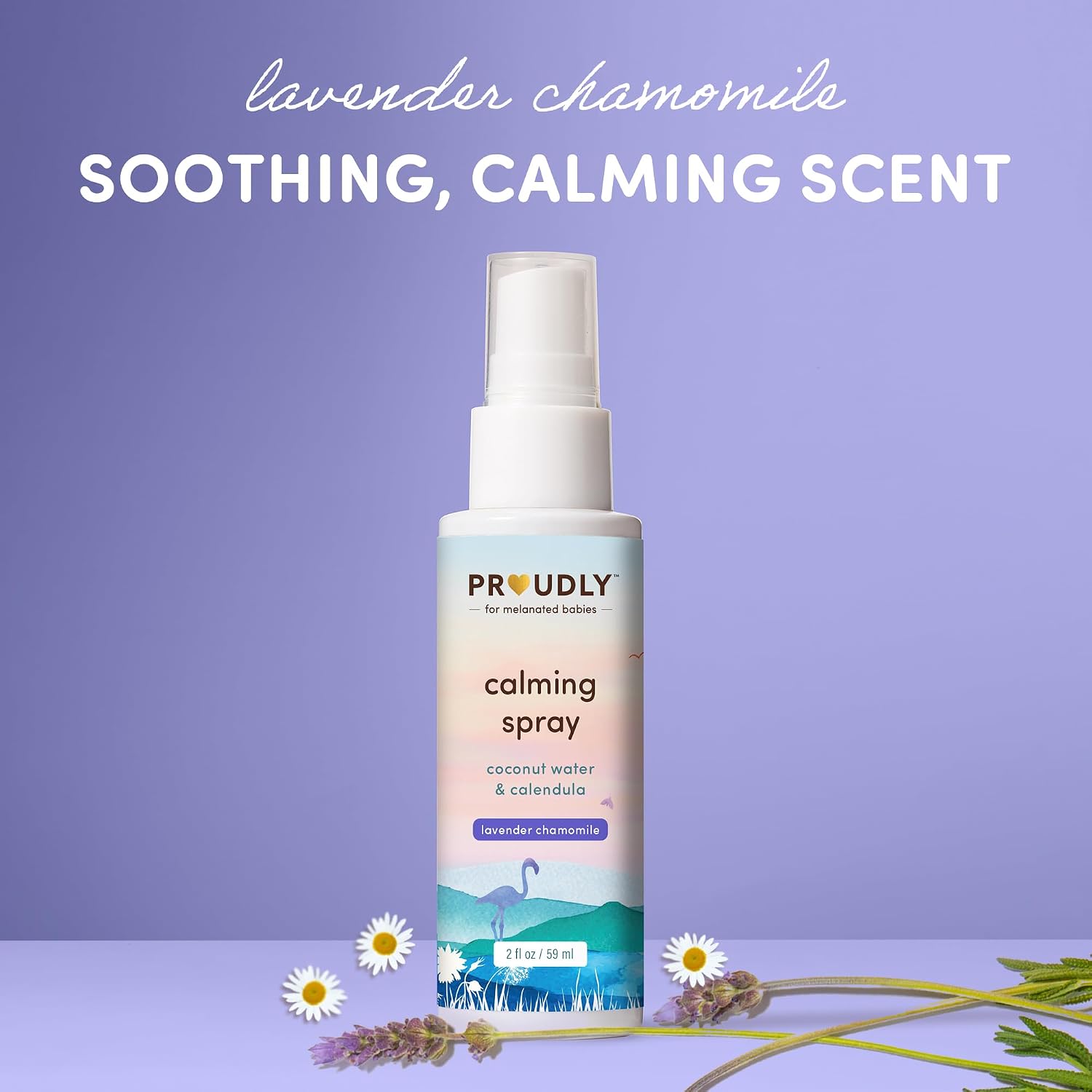 PROUDLY Baby Calming Spray with Lavender & Chamomile Essential Oils — Bedtime Sleep Mist for Newborns, Infants & Toddlers, Room, Linen & Skin Spray, No Synthetic Fragrance, 2-Pack (2 oz)