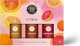 Citrus Essential Oil Set of 3 | Pure and Natural Citrus Essential Oils for Home, Office, Diffuser | Lemon, Orange, Grapefruit - 10 ML